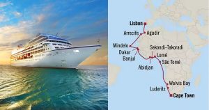 Oceania Sirena with map